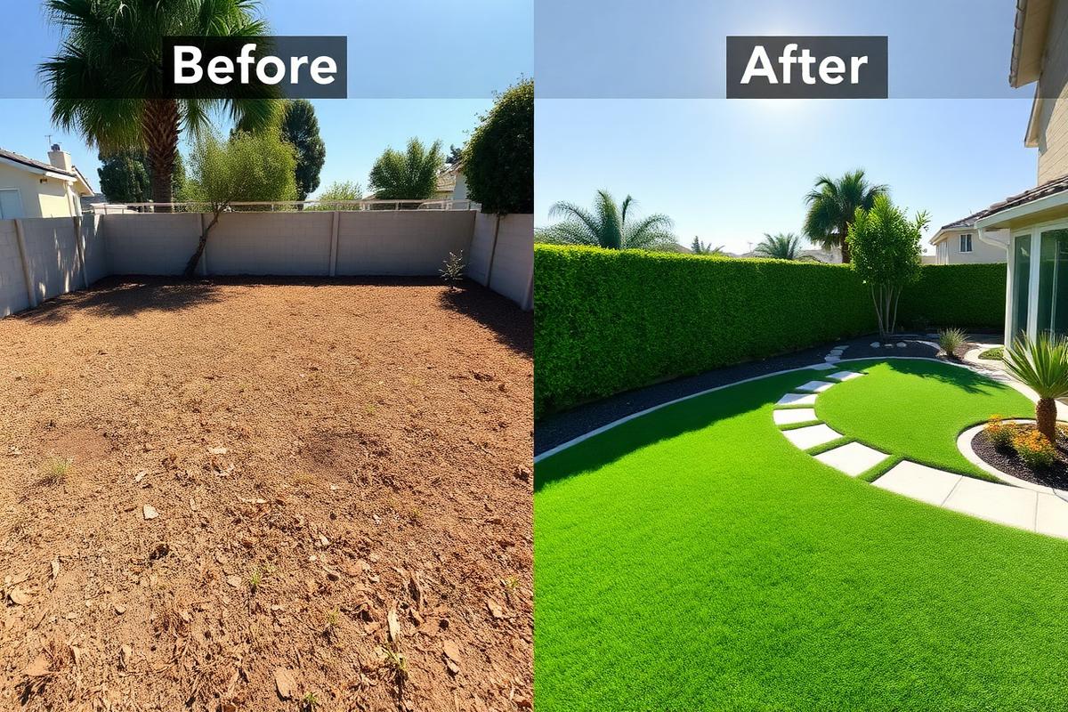 Backyard revival: before and after artificial turf installation